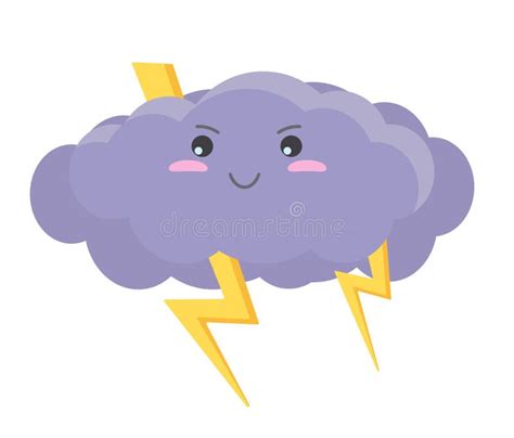 Set Of Cute Weather Icons With Different Emotions Expression Vector