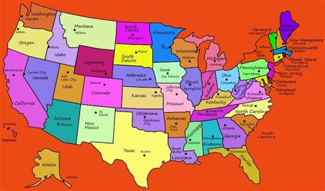 Us State Capitals Map