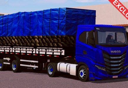 Skin Iveco S Way Azul Na Eixos Exclusivo E Qualificado Trucks