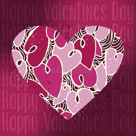 Valentine Love Heart Greeting Card Stock Vector Illustration Of Lover