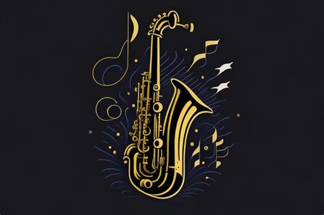 Premium Ai Image Free Vector Classic Saxophone With Music Notes