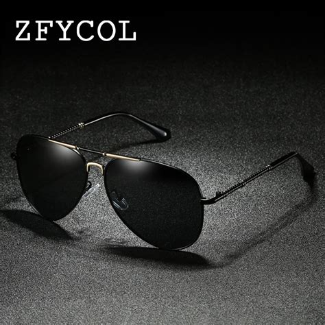 Zfycol 2018 Brand Design Pilot Sunglasses Men Polarized Alloy Frame