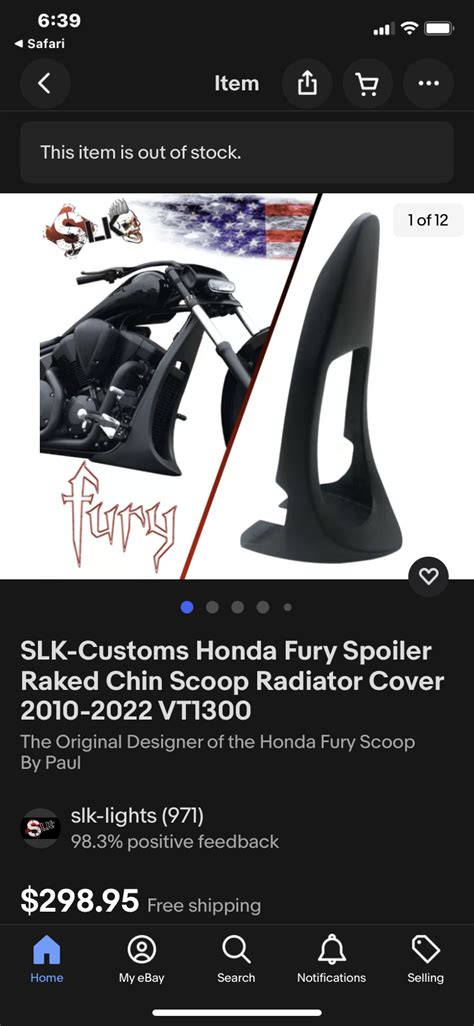 Slk Customs Honda Fury Spoiler Raked Chin Scoop Radiator Cover