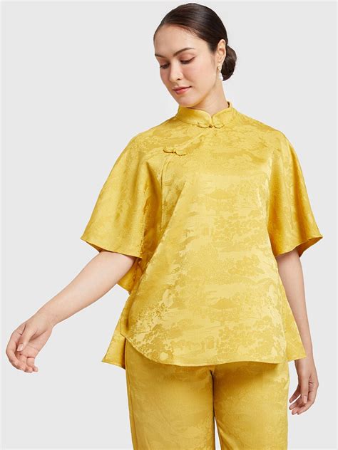 Simplicity Women Blouse Batwing Sleeve Chinese Collar Th