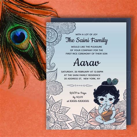 Annaprashan First Rice Ceremony Invitation Zazzle Naming Ceremony