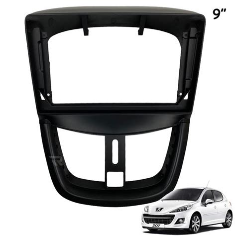 Moldura Painel DVD 2 Din MP5 Central Multimidia 9 Polegadas Peugeot 207