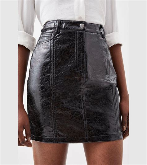 Buy Karen Millen Metallic Faux Leather Mini Skirt In Black Thstreet Uae