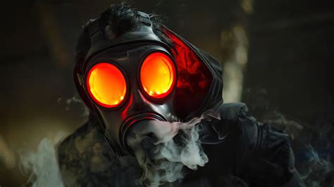 8 3194 Gas Mask Smoke 4K Wallpaper