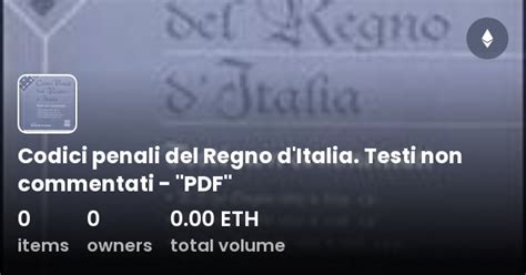 Codici Penali Del Regno D Italia Testi Non Commentati PDF