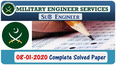 MES SUB ENGINEER CIVIL COMPLETE SOLVED PAPER Test Held On 08 01