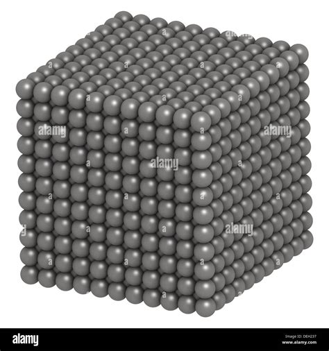 Chromium (Cr) metal, crystal structure. Atoms are represented as color ...