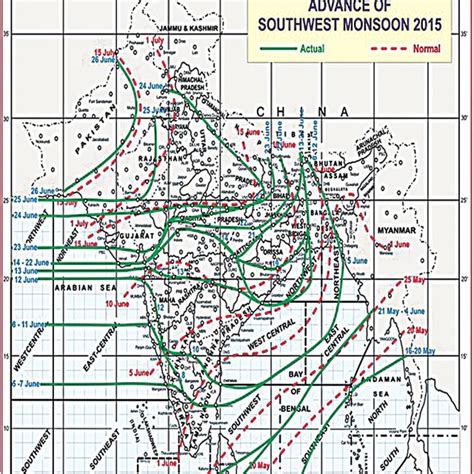 Advance Of South West Monsoon 2015 Data Source Imd Download