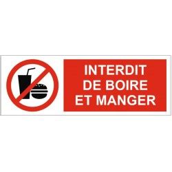 Panneau Interdiction De Boire Et Manger Refe Sticker Communication