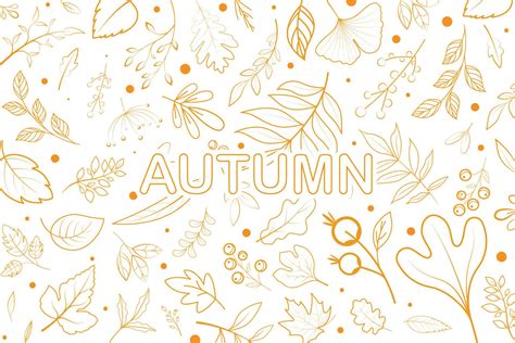 outline autumn leaves background fall leaf  art patterned vector