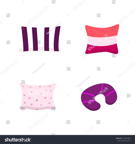 Set Cool Pillows Vector Illusration Cartoon Stock Vector Royalty Free