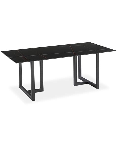 Furniture Emila 78" Rectangle Sintered Stone Dining Table, Created For ...