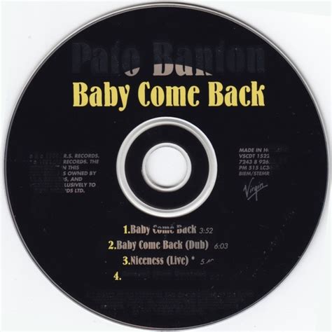 Pato Banton Ft Ali & Robin Campbell (UB40) - Baby Come Back ('94 - NL ...