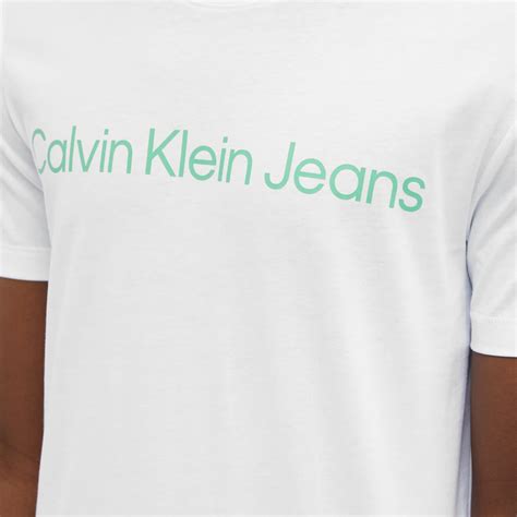 Calvin Klein Institutional Logo Slim T Shirt Bright White End