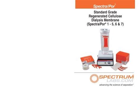 Spectra Por Standard Grade Regenerated Cellulose Dialysis Off