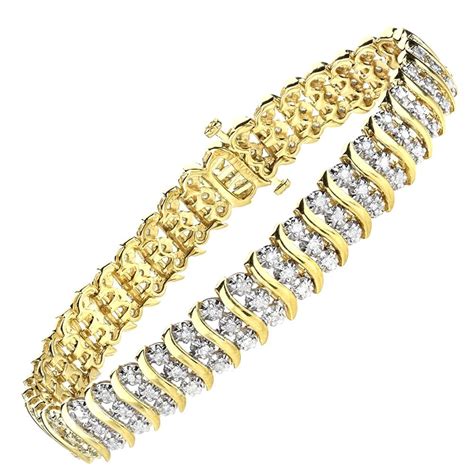 Sparkld 9ct Yellow Gold 1 5ct Diamond Tennis Bracelet Sparkld From