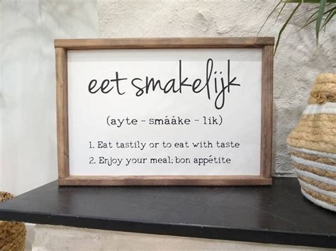 Eet Smakelijk Sign Dutch Sign Dutch Gift Wooden Etsy