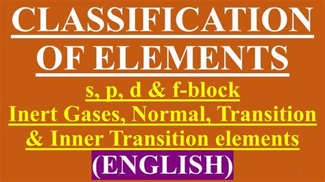 English Types Of Elements S P D F Block Inert Gases Normal