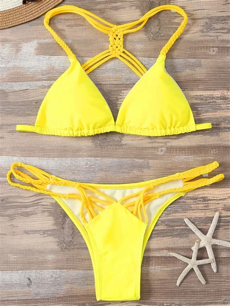 Banana Yellow Sexy Rope Women S Swimming Suit Bikini In Bikinis Set