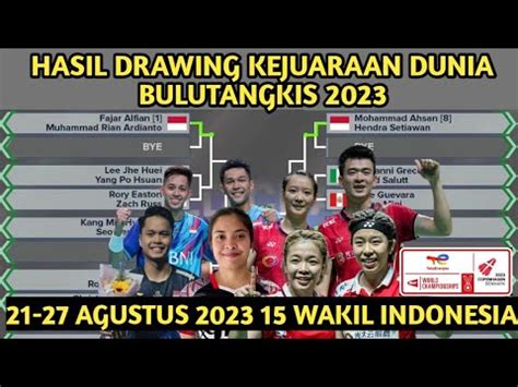 Hasil Drawing Kejuaraan Dunia Badminton Bwf World Championship