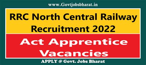 Rrc North Central Railway Recruitment Apply Online For Act