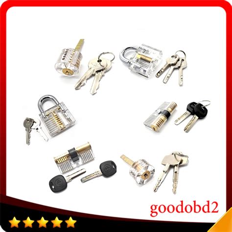 Pcs Set Transparent Visible Cutaway Practice Padlock Door Lock Pick