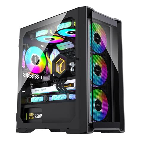 Buy GIMMicro ATX PC Case, Gaming Computer Case with Opening Tempered ...