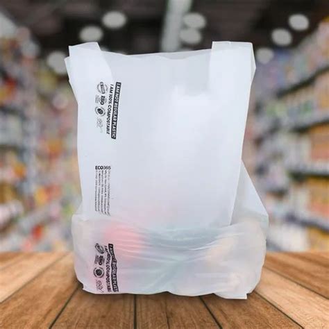 Without Handle Plain Eco Friendly Grocery Compostable Bags Govt