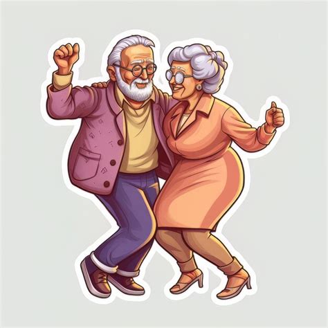 Premium AI Image | An illustration of an old couple dancing in a ...