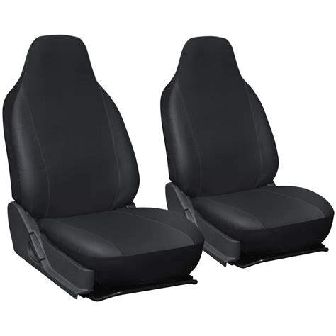 Oxgord 2 Piece Integrated Faux Leather Bucket Seat Covers Universal Fit For Car Truck Van Suv