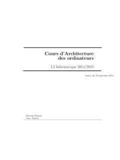 Cours Darchitecture Des Ordinateurs Cours D Architecture Des