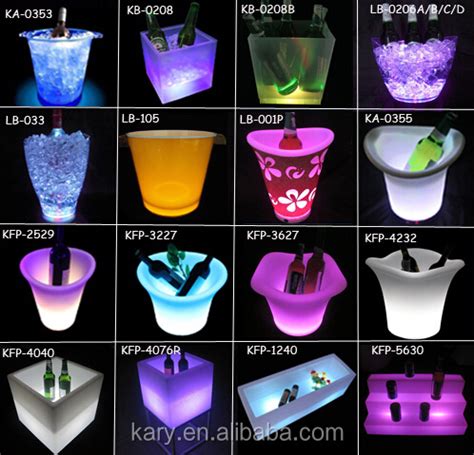 Rechargeable Waterproof Cooler Champagne Plastic Led Ice Bucket China