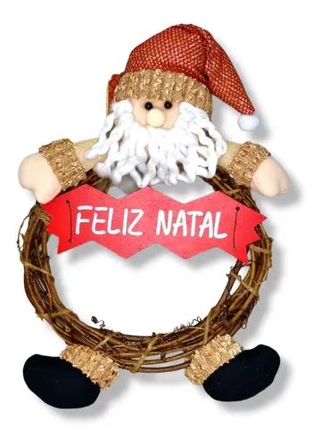 Boneco Guirlanda Papai Noel Barrigudo Feliz Natal 40cm Parcelamento