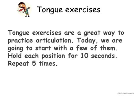 Tongue exercises/ listening practice: English ESL powerpoints