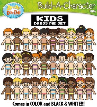 Blank Body Build A Kid Character Clipart Zip A Dee Doo Dah Designs