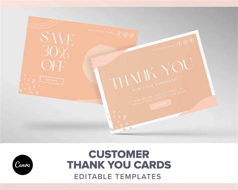 Ebay Thank You Cards Template Canva Thankyou Order Card 3x5 Thank You