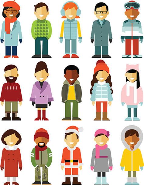 People Wearing Coats Clipart