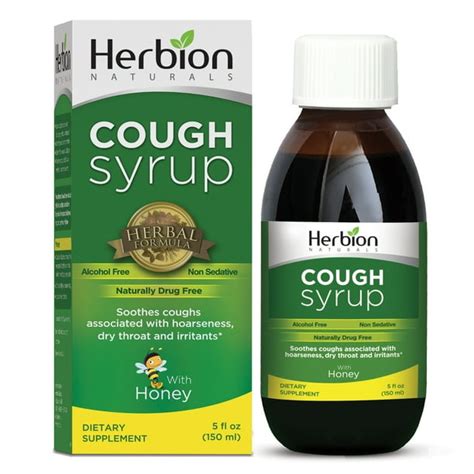 Herbion Naturals Cough Syrup With Honey 5 Fl Oz Helps Relieve Cough And Soothes Sore Throat