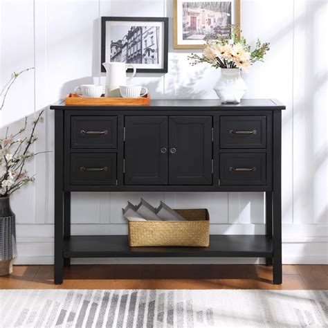 Buy Knocbel 43 Inch Modern Console Table with Doors Drawers and Bottom Open Shelf, Hallway Entry ...