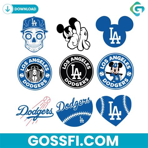 Los Angeles Dodgers Baseball Mickey Mouse Svg Gossfi