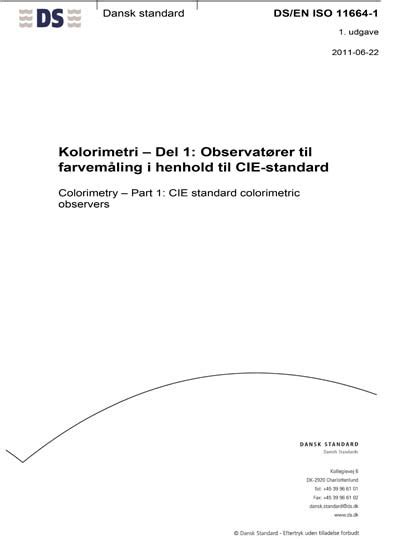 Ds En Iso Colorimetry Part Cie Standard