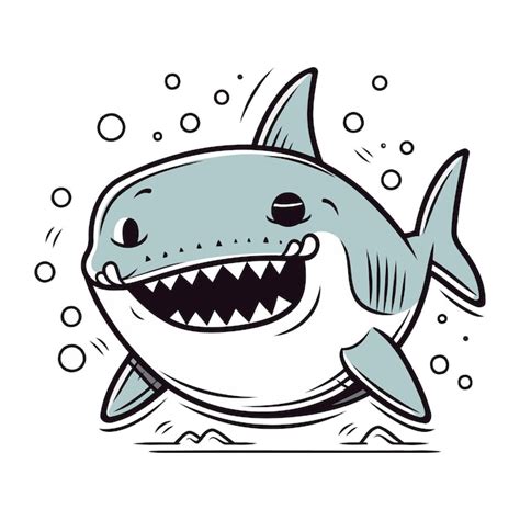 Premium Vector Cartoon Shark Vector Illustration Isolated On A White Background