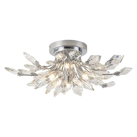 Rennnsan Esther Light In Chrome Crystal Semi Flush Mount