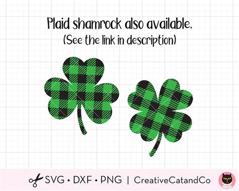 Leopard Print Shamrock Svg Dxf Four Leaf St Patricks Day Plaid Etsy