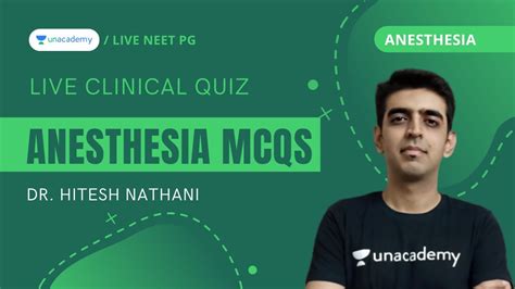 Live Clinical Quiz Anesthesia Mcqs Neet Pg Dr Hitesh Nathani