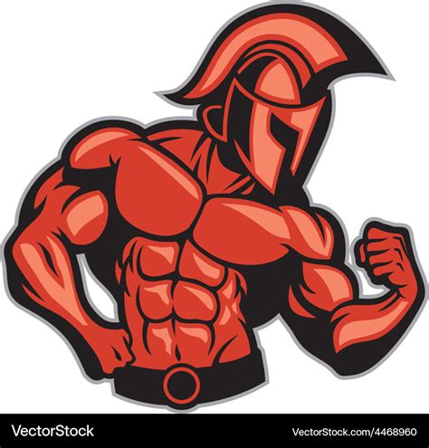 Spartan muscle posing Royalty Free Vector Image